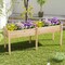 Natural Fir Wood Raised Planter Box with 2 Sections and Reinforced Corners Ideal for Outdoor Gardening